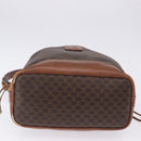 CELINE Macadam Canvas Shoulder Bag PVC Leather Brown Gold Auth 199612-5
