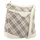 BURBERRY Nova Check Shoulder Bag Canvas Beige Silver Auth 199616-1