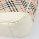 BURBERRY Nova Check Shoulder Bag Canvas Beige Silver Auth 199616-10