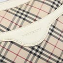 BURBERRY Nova Check Shoulder Bag Canvas Beige Silver Auth 199616-14
