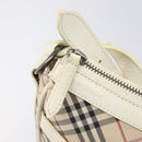 BURBERRY Nova Check Shoulder Bag Canvas Beige Silver Auth 199616-15