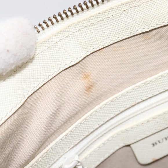 BURBERRY Nova Check Shoulder Bag Canvas Beige Silver Auth 199616