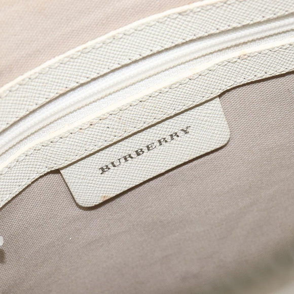 BURBERRY Nova Check Shoulder Bag Canvas Beige Silver Auth 199616