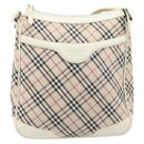 BURBERRY Nova Check Shoulder Bag Canvas Beige Silver Auth 199616-2