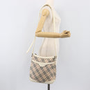 BURBERRY Nova Check Shoulder Bag Canvas Beige Silver Auth 199616-24
