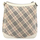 BURBERRY Nova Check Shoulder Bag Canvas Beige Silver Auth 199616-3