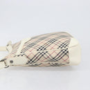 BURBERRY Nova Check Shoulder Bag Canvas Beige Silver Auth 199616-5