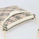 BURBERRY Nova Check Shoulder Bag Canvas Beige Silver Auth 199616-6