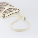 BURBERRY Nova Check Shoulder Bag Canvas Beige Silver Auth 199616-7