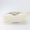 BURBERRY Nova Check Shoulder Bag Canvas Beige Silver Auth 199616-9