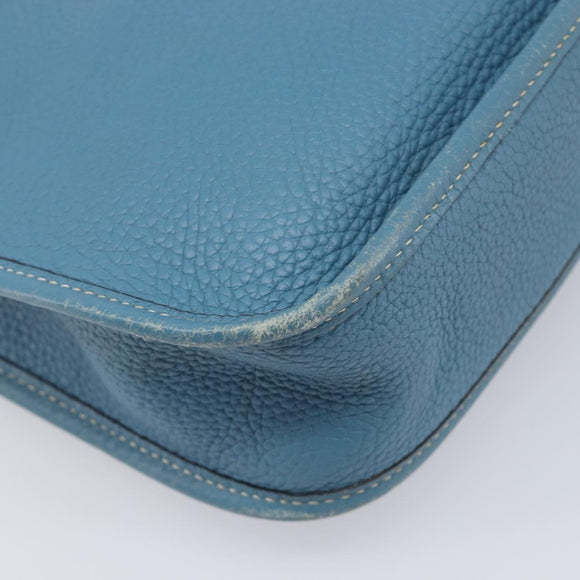 HERMES Evelyn 3PM Shoulder Bag Leather Blue Auth 199617V