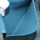 HERMES Evelyn 3PM Shoulder Bag Leather Blue Auth 199617V-21