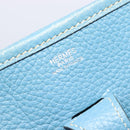 HERMES Evelyn 3PM Shoulder Bag Leather Blue Auth 199617V-22