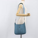 HERMES Evelyn 3PM Shoulder Bag Leather Blue Auth 199617V-24