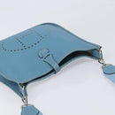 HERMES Evelyn 3PM Shoulder Bag Leather Blue Auth 199617V-6
