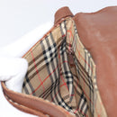 Burberrys Shoulder Bag Leather Brown Gold Auth 199618-19