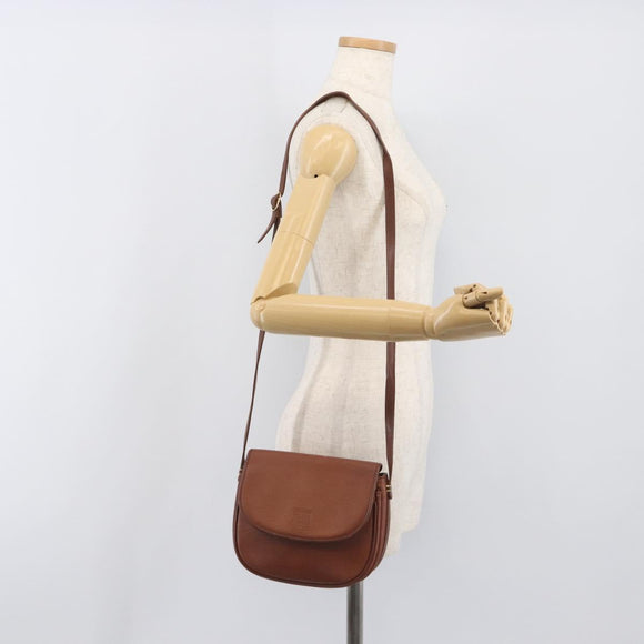 Burberrys Shoulder Bag Leather Brown Gold Auth 199618