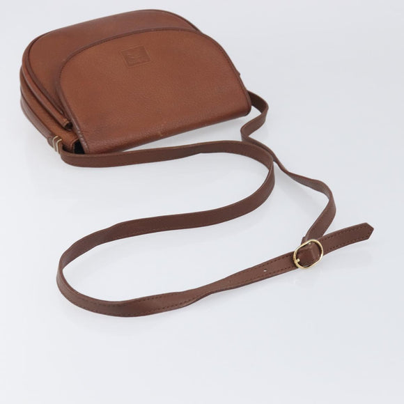 Burberrys Shoulder Bag Leather Brown Gold Auth 199618