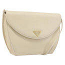 SAINT LAURENT Shoulder Bag Leather Ivory Gold Auth 199619-1