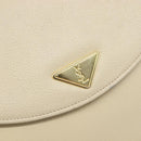 SAINT LAURENT Shoulder Bag Leather Ivory Gold Auth 199619-17