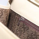SAINT LAURENT Shoulder Bag Leather Ivory Gold Auth 199619-21