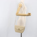 SAINT LAURENT Shoulder Bag Leather Ivory Gold Auth 199619-24
