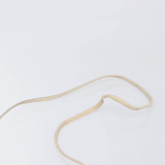 SAINT LAURENT Shoulder Bag Leather Ivory Gold Auth 199619