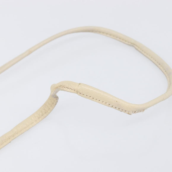 SAINT LAURENT Shoulder Bag Leather Ivory Gold Auth 199619