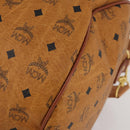 MCM Logogram Vicetos Boston Bag PVC Leather 2way Brown Gold Auth 199620-16