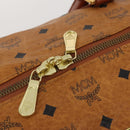 MCM Logogram Vicetos Boston Bag PVC Leather 2way Brown Gold Auth 199620-10