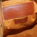 MCM Logogram Vicetos Boston Bag PVC Leather 2way Brown Gold Auth 199620-24