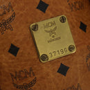 MCM Logogram Vicetos Boston Bag PVC Leather 2way Brown Gold Auth 199620-12