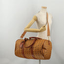 MCM Logogram Vicetos Boston Bag PVC Leather 2way Brown Gold Auth 199620-25