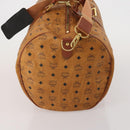 MCM Logogram Vicetos Boston Bag PVC Leather 2way Brown Gold Auth 199620-4