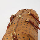 MCM Logogram Vicetos Boston Bag PVC Leather 2way Brown Gold Auth 199620-6