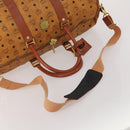 MCM Logogram Vicetos Boston Bag PVC Leather 2way Brown Gold Auth 199620-7