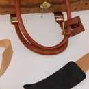 MCM Logogram Vicetos Boston Bag PVC Leather 2way Brown Gold Auth 199620-8