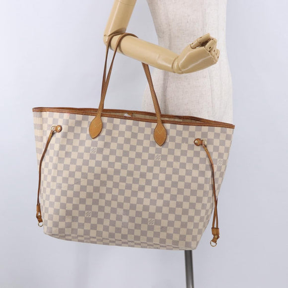 LOUIS VUITTON Damier Azur Neverfull GM Tote Bag N41360 LV Auth 199621