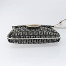 FENDI Zucchino Canvas Mamma Baguette Shoulder Bag Black Gold Auth 199623V-10