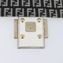 FENDI Zucchino Canvas Mamma Baguette Shoulder Bag Black Gold Auth 199623V-18