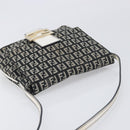 FENDI Zucchino Canvas Mamma Baguette Shoulder Bag Black Gold Auth 199623V-6