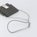FENDI Zucchino Canvas Mamma Baguette Shoulder Bag Black Gold Auth 199623V-7