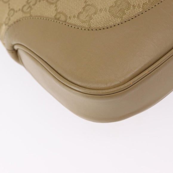 GUCCI GG Canvas Jackie Shoulder Bag Beige Silver 00963 Auth 199624V