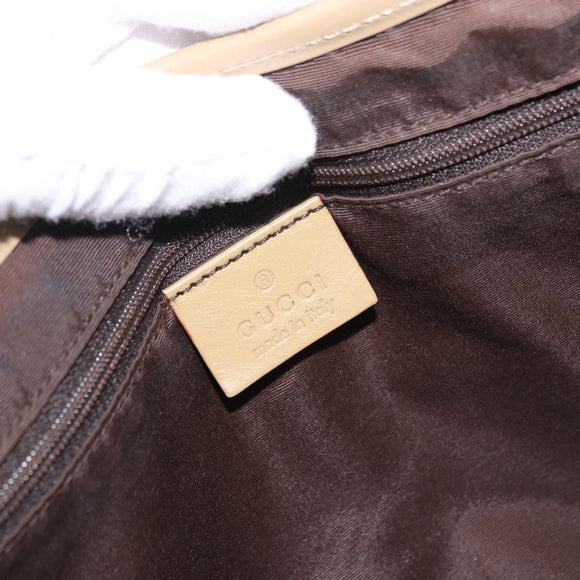 GUCCI GG Canvas Jackie Shoulder Bag Beige Silver 00963 Auth 199624V