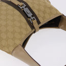 GUCCI GG Canvas Jackie Shoulder Bag Beige Silver 00963 Auth 199624V-7