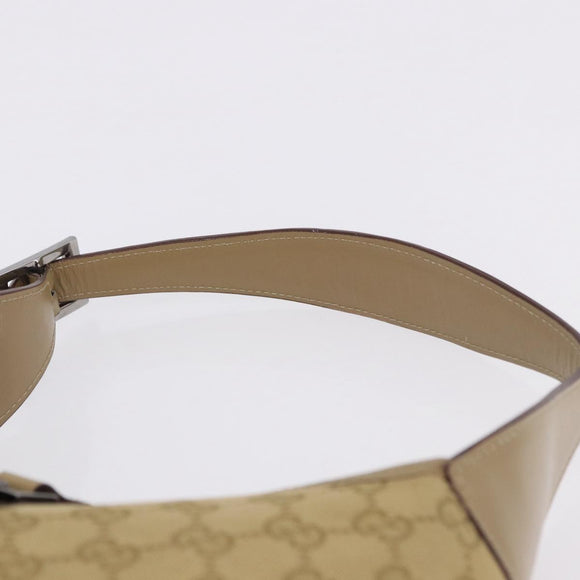 GUCCI GG Canvas Jackie Shoulder Bag Beige Silver 00963 Auth 199624V