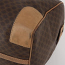 CELINE Macadam Canvas Boston Bag PVC Leather Brown Gold Auth 199626-10