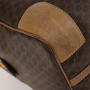 CELINE Macadam Canvas Boston Bag PVC Leather Brown Gold Auth 199626-11