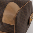 CELINE Macadam Canvas Boston Bag PVC Leather Brown Gold Auth 199626-12