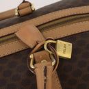 CELINE Macadam Canvas Boston Bag PVC Leather Brown Gold Auth 199626-16